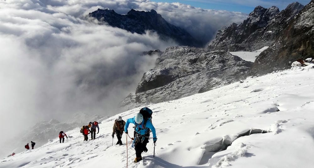 Climbing Rwenzori in the mist